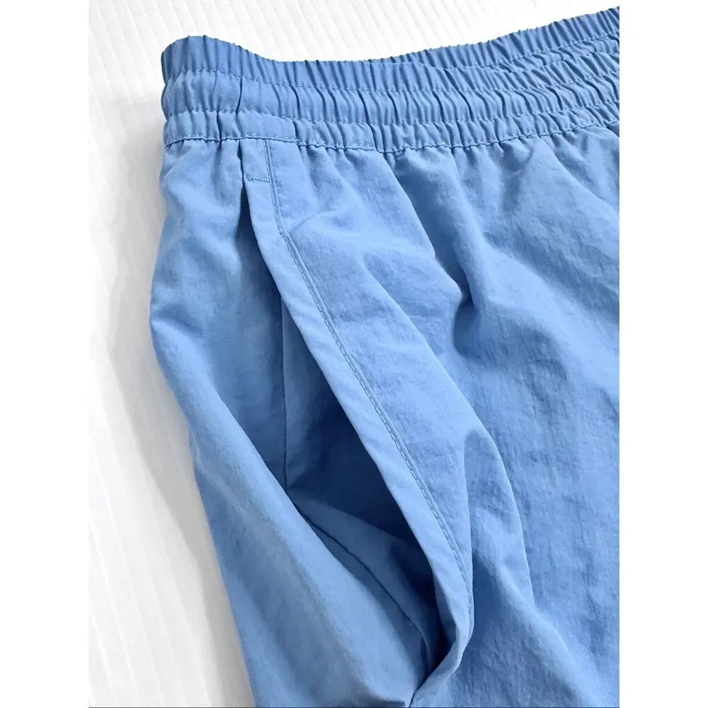 Theory Track Swim Blue Crinkle Swim Trunks Shorts L NWT Coastal Yatch Club